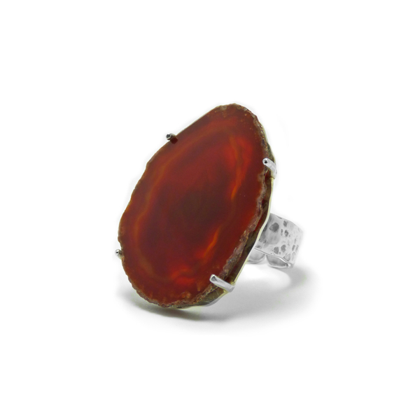 " Red light lace ring" - Χειροποίητο δαχτυλίδι με έναν υπέροχο κόκκινο Δαντελωτό Αχάτη!. - ημιπολύτιμες πέτρες, αχάτης, επάργυρα, πεταλούδα, boho, αυξομειούμενα, φθηνά