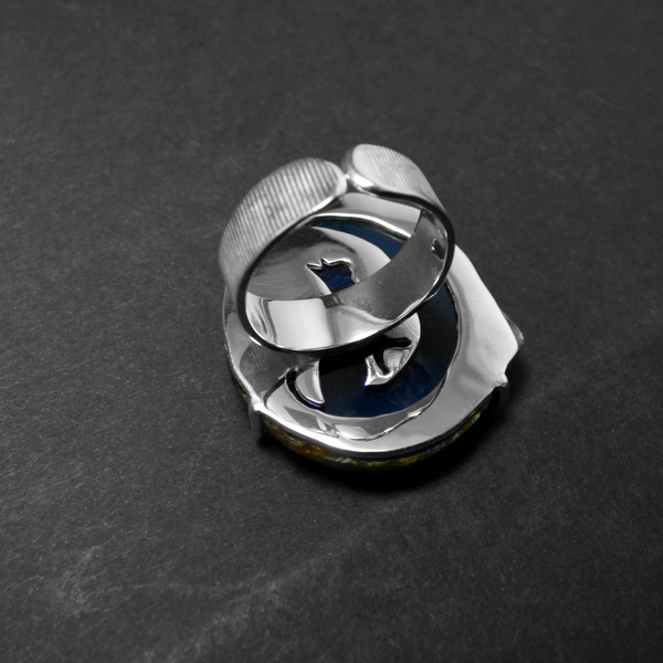"Blue light lace ring" - Χειροποίητο δαχτυλίδι οοοομε έναν υπέροχο Γαλάζιο Δαντελωτό Αχάτη! - ημιπολύτιμες πέτρες, αχάτης, επάργυρα, φεγγάρι, boho, αυξομειούμενα, φθηνά - 3