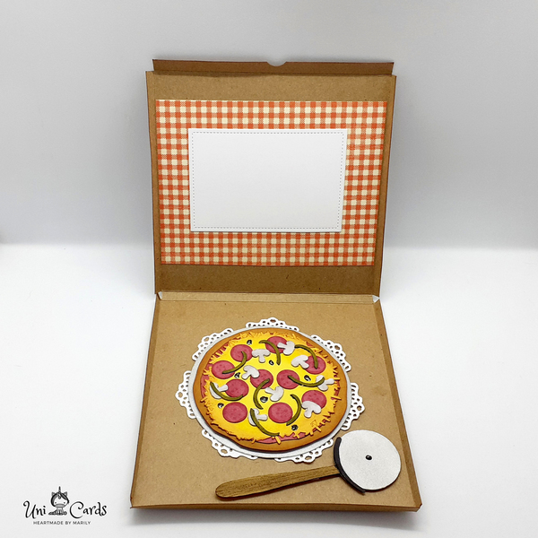Τρισδιάστατη Ευχετήρια κάρτα - Pizza Box - φαγητό - 4