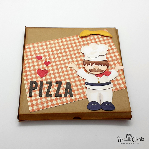 Τρισδιάστατη Ευχετήρια κάρτα - Pizza Box - φαγητό - 2