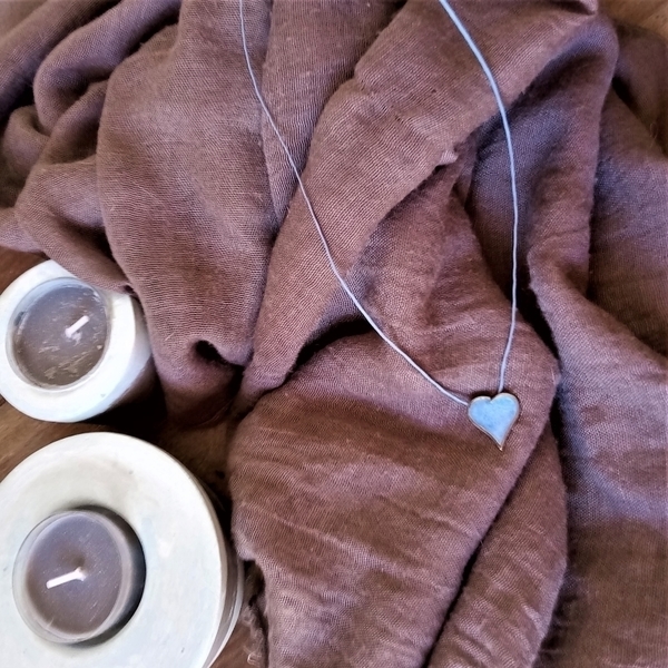 Μενταγιόν με καρδιά από ασήμι 925 σε γαλάζιο χρώμα - ασήμι, γυναικεία, καρδιά, κοντά - 3