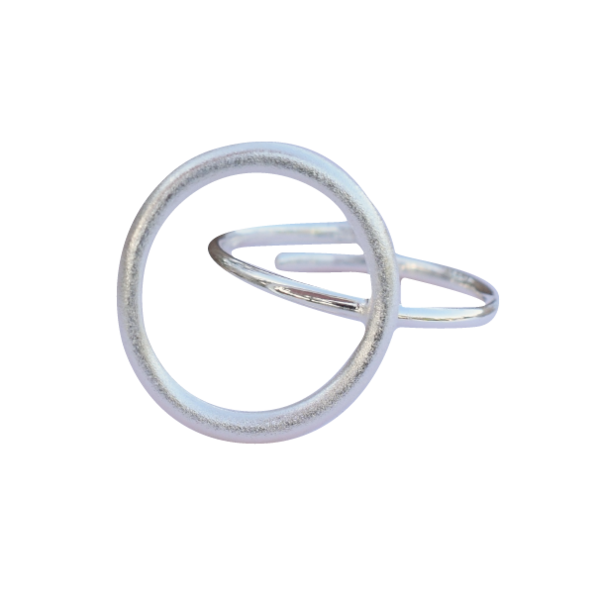 Δαχτυλίδι ανοιχτό με κύκλο στην κορυφή ασήμι 925 - ασήμι, μικρά, boho, αυξομειούμενα - 2