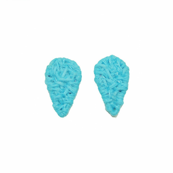 Σκουλαρίκια σταγόνες γαλάζιες - statement, αδιάβροχο, must αξεσουάρ, καρφωτά, μικρά, πλεκτά