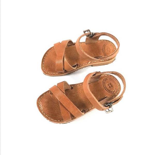 Παιδικό Δερμάτινο Σανδάλι "Baby Sandals" - δέρμα, σανδάλια, αρχαιοελληνικό, gladiator, φλατ - 5