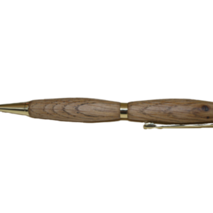 Ξύλινο στυλο από ξύλο Δρυς με επίχρυσο μηχανισμό - ξύλινο, αξεσουάρ γραφείου - 2