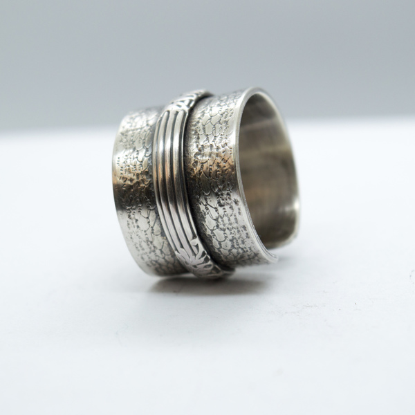Ασημένιο ανοιγόμενο φαρδύ δαχτυλίδι - ασήμι, μεγάλα, αυξομειούμενα