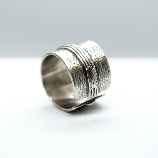 Ασημένιο ανοιγόμενο φαρδύ δαχτυλίδι - ασήμι, μεγάλα, αυξομειούμενα - 4