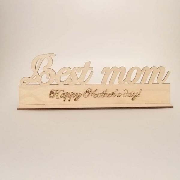 Ξύλινο σταντ " best mom" . - μαμά, διακοσμητικά, γιορτή της μητέρας - 3
