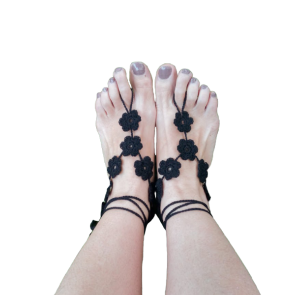 Barefoot sandals "black simplicity" - δώρο, ποδιού