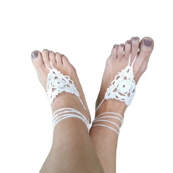 Barefoot sandals "λευκό όνειρο" - δώρο, ποδιού