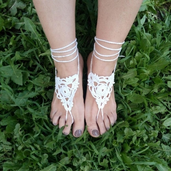 Barefoot sandals "λευκό όνειρο" - δώρο, ποδιού - 2