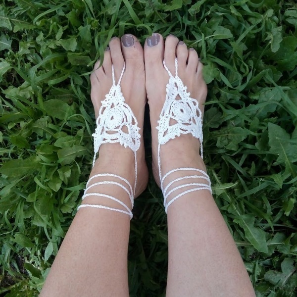 Barefoot sandals "λευκό όνειρο" - δώρο, ποδιού - 3