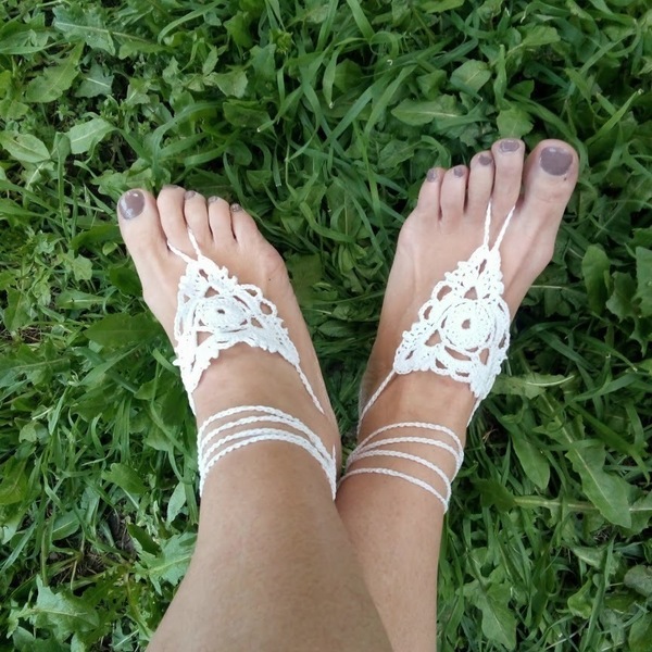 Barefoot sandals "λευκό όνειρο" - δώρο, ποδιού - 4