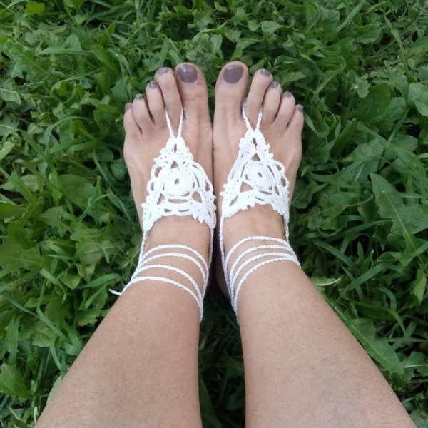 Barefoot sandals "λευκό όνειρο" - δώρο, ποδιού - 5