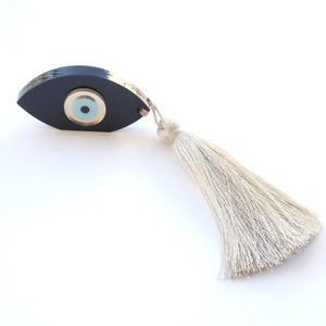 Διακοσμητικό Γούρι Μάτι Μαύρο από Plexiglass - γούρι, με φούντες, μάτι, plexi glass, διακοσμητικά
