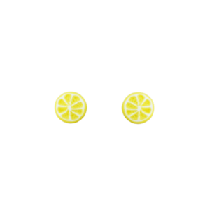 "Lemons"- Χειροποίητα μικρά καρφωτά σκουλαρίκια από πηλό (ατσάλι) - καρφωτά, ατσάλι, πηλός, φθηνά, boho, μικρά, καρφάκι
