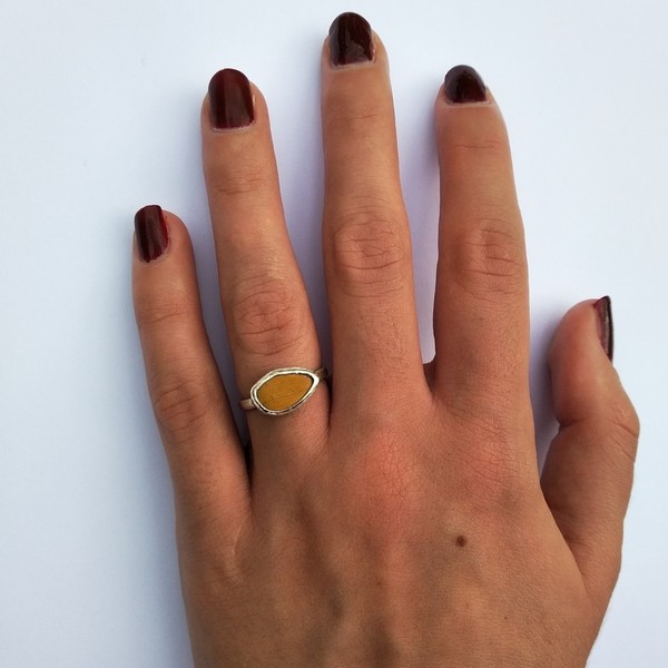 Ασημένιο δαχτυλίδι με βότσαλο - ασήμι, ημιπολύτιμες πέτρες, ασήμι 925, boho, boho, σταθερά - 4