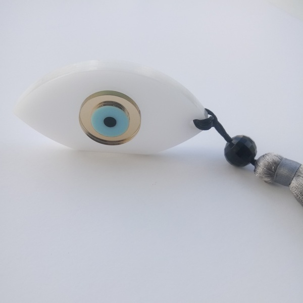 Διακοσμητικό Γούρι Μάτι Λευκό από Plexiglass - γούρι, μάτι, plexi glass, διακοσμητικά, γούρια - 3