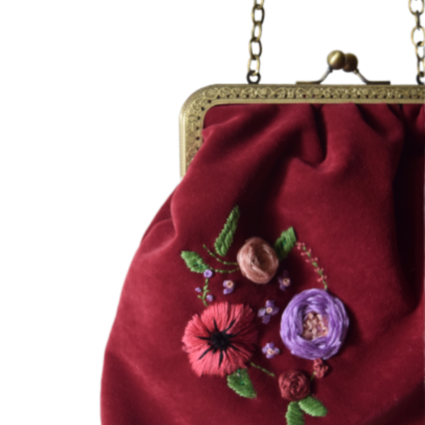 "Secret Garden" vintage τσάντα με κέντημα - κεντητά, vintage, λουλούδια, χιαστί, φλοράλ, romantic, μικρές - 3