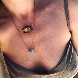 Light blue bead necklace - ιδιαίτερο, μοντέρνο, γυναικεία, επιχρυσωμένα