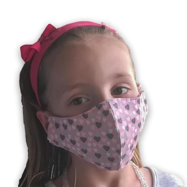 Υφασμάτινη μάσκα προσώπου πολλαπλών χρήσεων βαμβακερή, ροζ καρδιές - ύφασμα, γυναικεία, για παιδιά, για ενήλικες, μάσκα προσώπου, μάσκες προσώπου - 2
