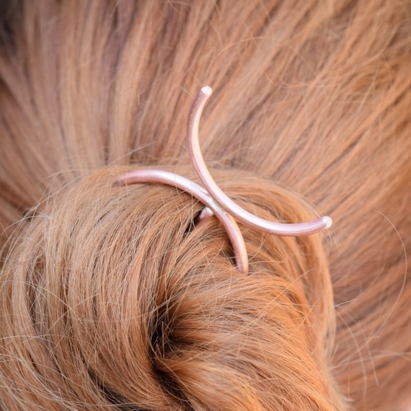 Αξεσουάρ μαλλιών από χαλκό , hair stick - 3