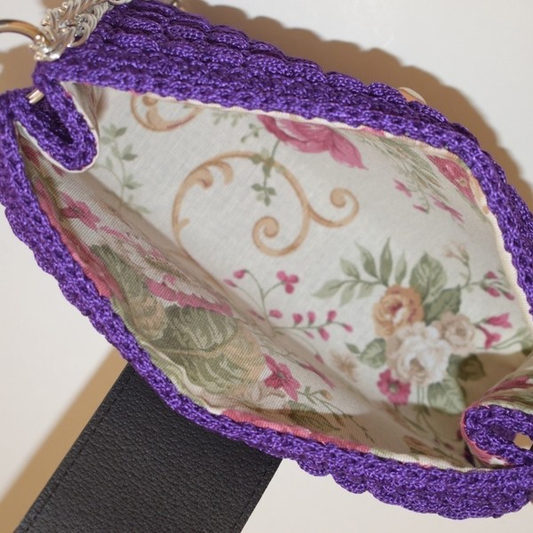 Πλεκτή Τσάντα Purple Glory - χιαστί, πλεκτές τσάντες, μικρές - 4