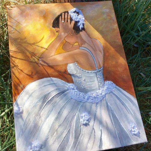 Ρομαντική Μπαλαρίνα.. - ζωγραφισμένα στο χέρι, πίνακες & κάδρα, χειροποίητα, romantic, σε αγαπώ