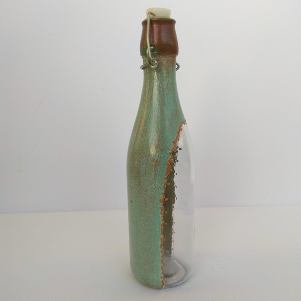 Διακοσμητικό γυάλινο μπουκάλι - γυαλί, διακοσμητικά μπουκάλια - 2