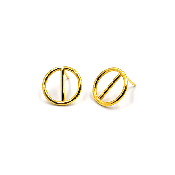 Felix Gold Χειροποίητα Σκουλαρίκια Καρφωτά από Επιχρυσωμένο Ασήμι 925 σε σχήμα Κύκλου - ασήμι, επιχρυσωμένα, δώρο, minimal, καρφωτά, μικρά