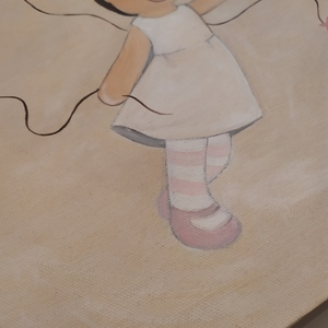 Παιδικό κάδρο, "Νεραιδούλα", ζωγραφισμένο στο χέρι - κορίτσι, νεράιδα, παιδικοί πίνακες - 3