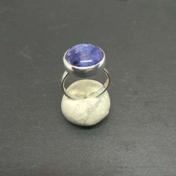 Ασημένιο 925 δαχτυλίδι με ημιπολύτιμη πέτρα σοδαλίτη - ασήμι, ημιπολύτιμες πέτρες, μικρά, boho, αυξομειούμενα - 5
