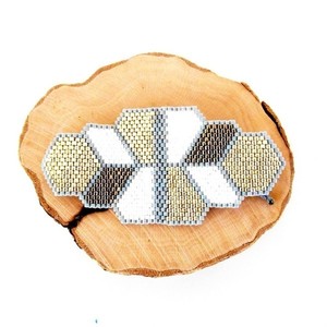 Φαρδύ βραχιόλι από χάντρες Miyuki delica - κορδόνια, χάντρες, αυξομειούμενα, φαρδιά - 4