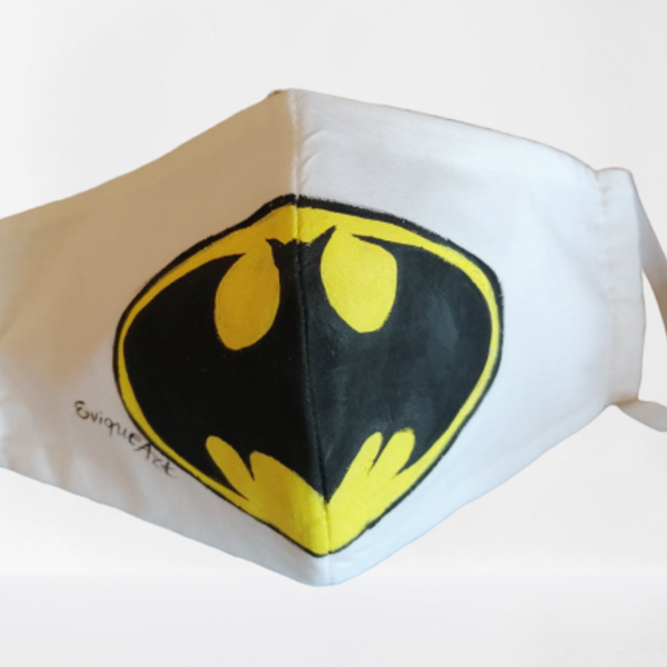 Παιδική μάσκα προστασίας ζωγραφισμένη Batman - αγόρι, για παιδιά, μάσκα προσώπου, αξεσουάρ μαλλιών, μάσκες προσώπου, παιδικές μάσκες