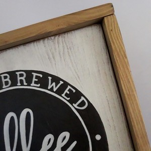 "coffee" - Ξύλινη πινακίδα 22 ×22 εκ. για την κουζίνα / to coffee bar - πίνακες & κάδρα, διακόσμηση, χειροποίητα - 2