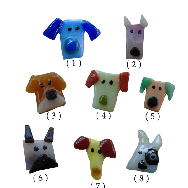 Σκυλάκια Μαγνητάκια απο Γυαλί - γυαλί, σκυλάκι, μαγνητάκια ψυγείου, ζωάκια