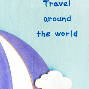 ΞΥΛΙΝΟ ΚΑΔΡΟ ΠΑΙΔΙΚΟΥ ΔΩΜΑΤΙΟΥ «ΑΕΡΟΣΤΑΤΟ» - πίνακες & κάδρα, αγόρι, αερόστατο, προσωποποιημένα, παιδικά κάδρα - 3