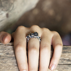 Ασημένιο δαχτυλίδι με Λάβα - ασήμι, ημιπολύτιμες πέτρες, δαχτυλίδι, σταθερά