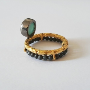 Circle Amazonite Ring-Ασημένιο Δαχτυλίδι με ημιπολύτιμες πέτρες - ασήμι, ημιπολύτιμες πέτρες, χειροποίητα - 3