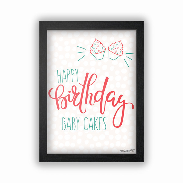 Πόστερ "Happy Birthday Baby Cakes" | Α4 21x30εκ. - διακόσμηση, αφίσες, δώρα γενεθλίων