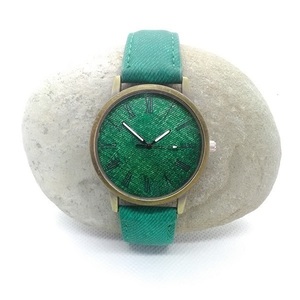 Ρολόι χεριού πράσινο - ρολόι, δώρα για γυναίκες, δέρμα