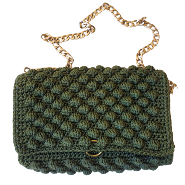 LUXURY CROCHET BAG WITH CHAIN - τσάντα ώμου - crochet