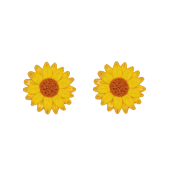 "Yellow daisies"- Χειροποίητα κίτρινα καρφωτά σκουλαρίκια μαργαρίτες (ατσάλι) - πηλός, λουλούδι, καρφωτά, ατσάλι, φθηνά