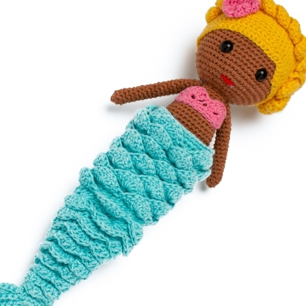 Κούκλα "Γοργόνα" Yellow hair - δώρο, crochet, λούτρινα, γοργόνα, διακοσμητικά - 2