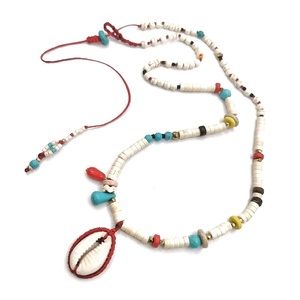 ALoha necklace, κολιε με κοχύλι και χαολίτη - ημιπολύτιμες πέτρες, κοχύλι, χάντρες, boho