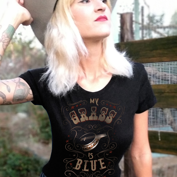 Bluegrass country & western retro vintage μπλουζάκι για cowboys cowgirls - 2