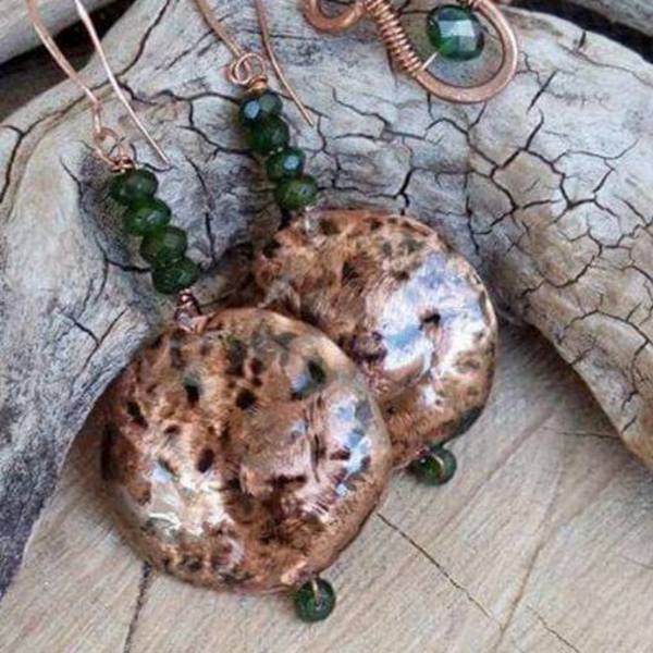 Σκουλαρίκια πράσινοι αχάτες - ημιπολύτιμες πέτρες, ιδιαίτερο, μακριά, κρεμαστά - 2