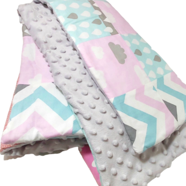 Πάπλωμα μωρού patchwork - βαμβάκι, κορίτσι, κουβέρτες - 2