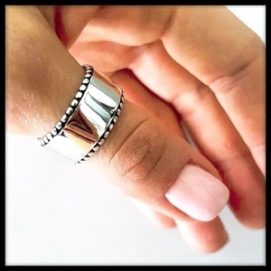 Δαχτυλίδι boho cuff band ασήμι 925 αυξομειούμενο ασημί επιπλατινωμένο - ασήμι, επάργυρα, boho, αυξομειούμενα - 2