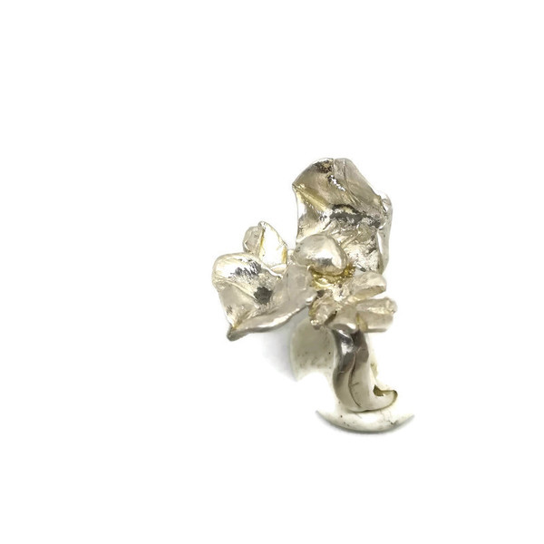 Δαχτυλίδι λουλούδι από ασήμι 925 - μοναδικό κομμάτι - ασήμι, λουλούδι, σταθερά, μεγάλα